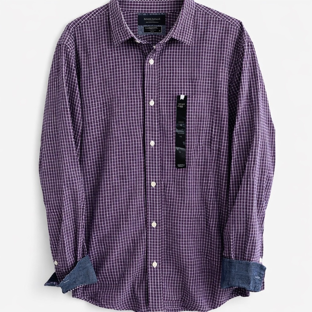 Banana Republic Purple Check Button-Down Shirt
